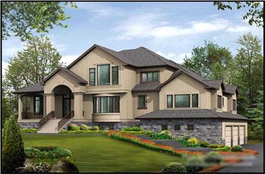 4-Bedroom, 4795 Sq Ft Luxury House Plan - 115-1191 - Front Exterior