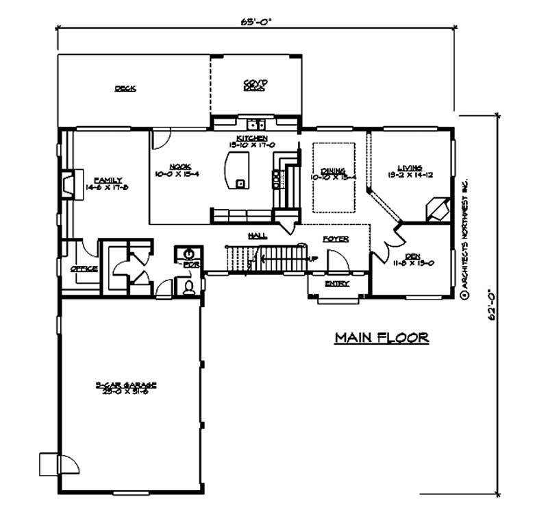 Floor Plan First Story of Craftsman Plan #115-1193