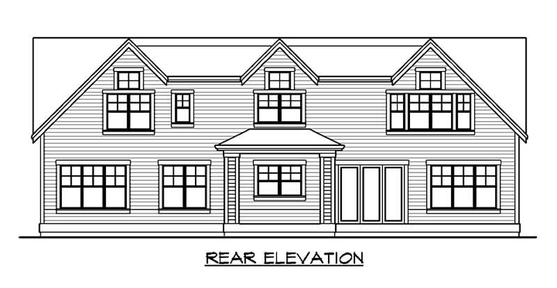 Home Plan Rear Elevation of this 3-Bedroom,3781 Sq Ft Plan -115-1193