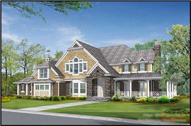 4-Bedroom, 5045 Sq Ft Country House Plan - 115-1195 - Front Exterior