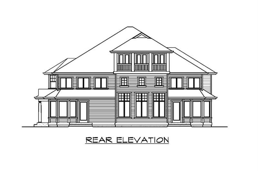 Home Plan Rear Elevation of this 5-Bedroom,4903 Sq Ft Plan -115-1196