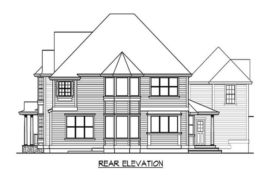 Home Plan Rear Elevation of this 4-Bedroom,4925 Sq Ft Plan -115-1197