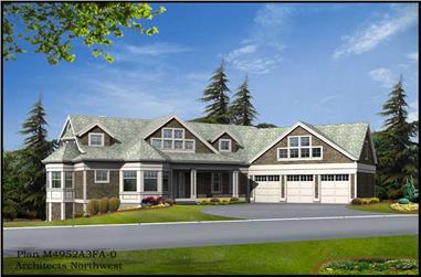 3-Bedroom, 3886 Sq Ft Multi-Level House Plan - 115-1199 - Front Exterior