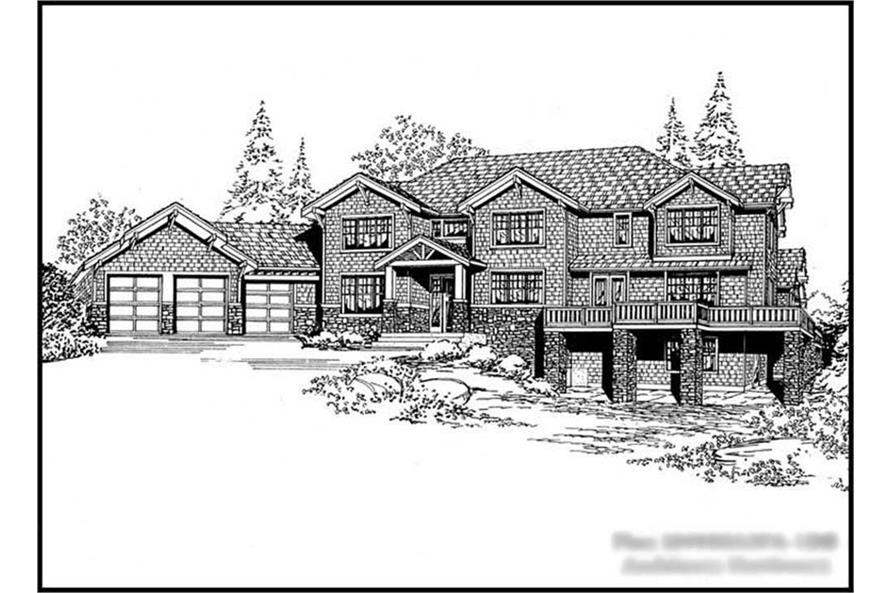5-Bedroom, 5491 Sq Ft Luxury House Plan - 115-1200 - Front Exterior