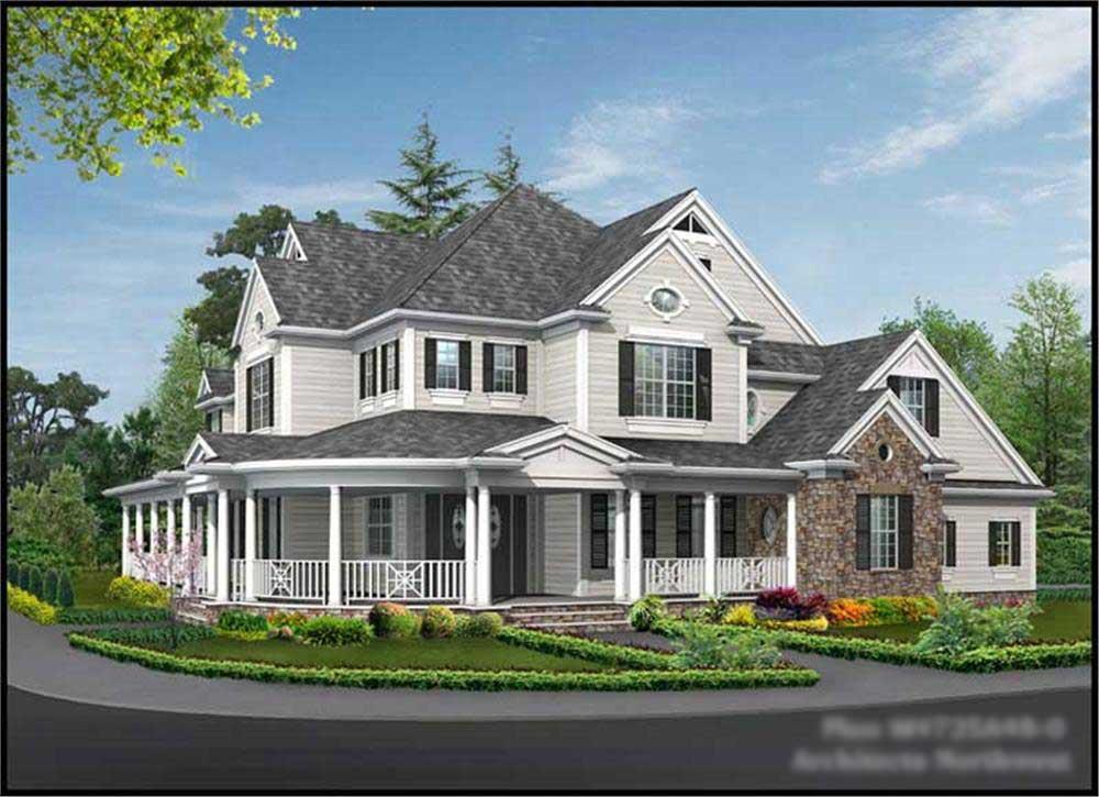 Front elevation of Country home (ThePlanCollection: House Plan #115-1201)