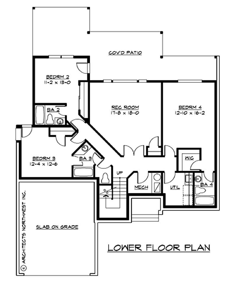 Floor Plan Basement of Ranch Plan #115-1204