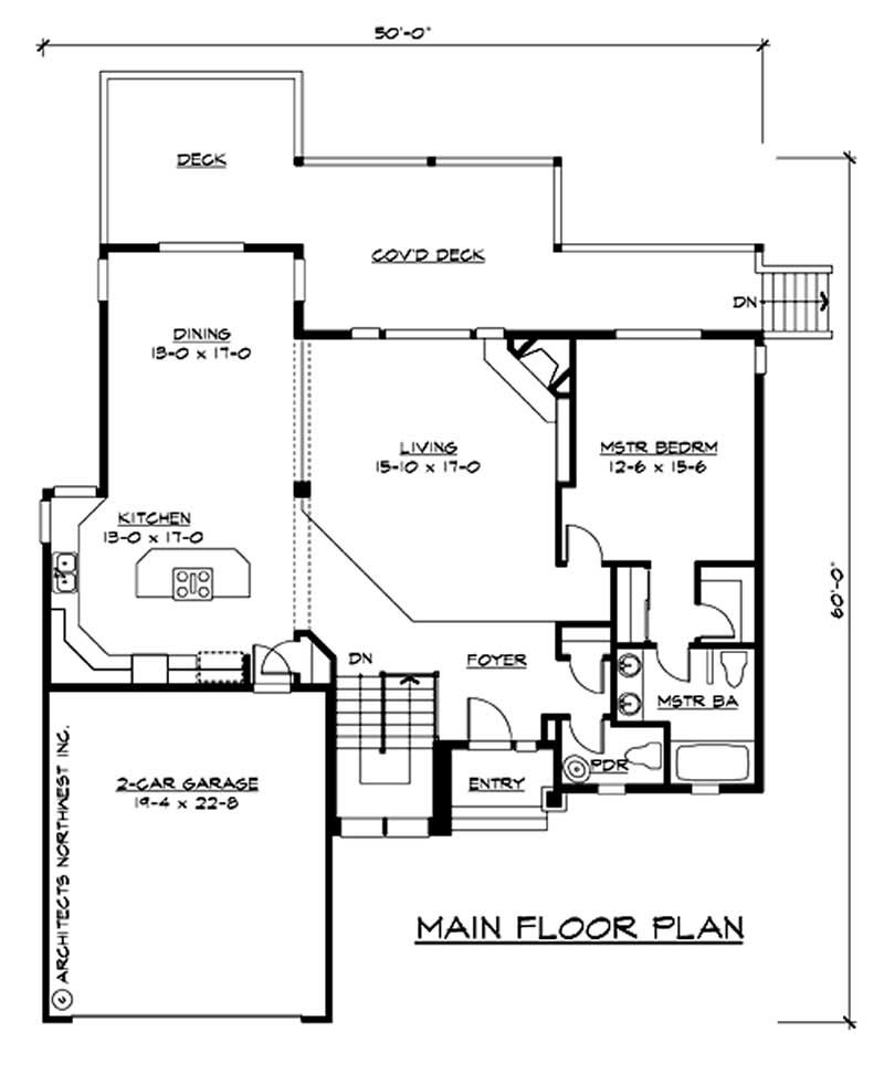 Floor Plan First Story of Ranch Plan #115-1204