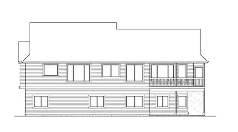 Home Plan Rear Elevation of this 3-Bedroom,2705 Sq Ft Plan -115-1205