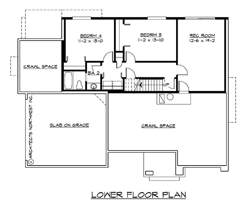 Floor Plan Basement of Ranch Plan #115-1208