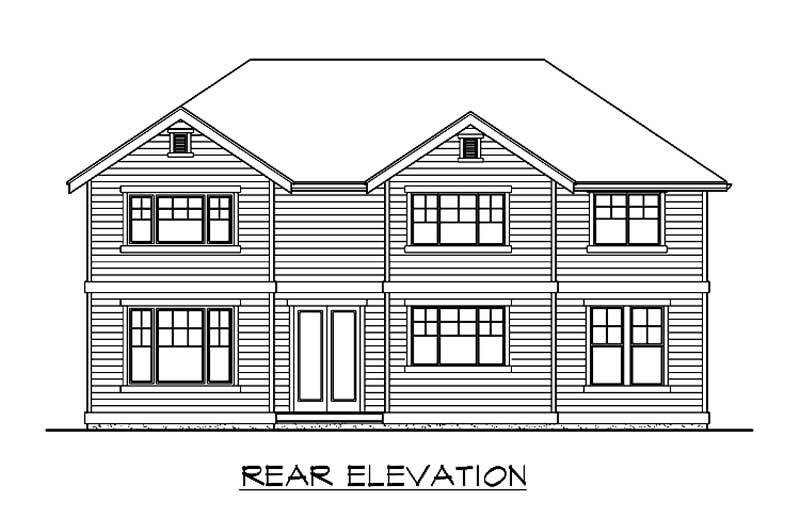 Home Plan Rear Elevation of this 4-Bedroom,2790 Sq Ft Plan -115-1209