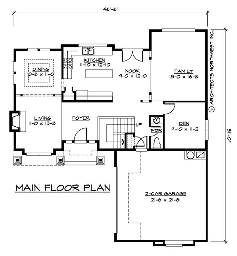 Floor Plan First Story of Multi-Level Plan #115-1209