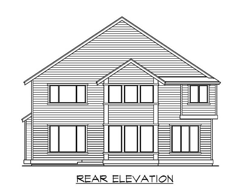 Home Plan Rear Elevation of this 4-Bedroom,3220 Sq Ft Plan -115-1216