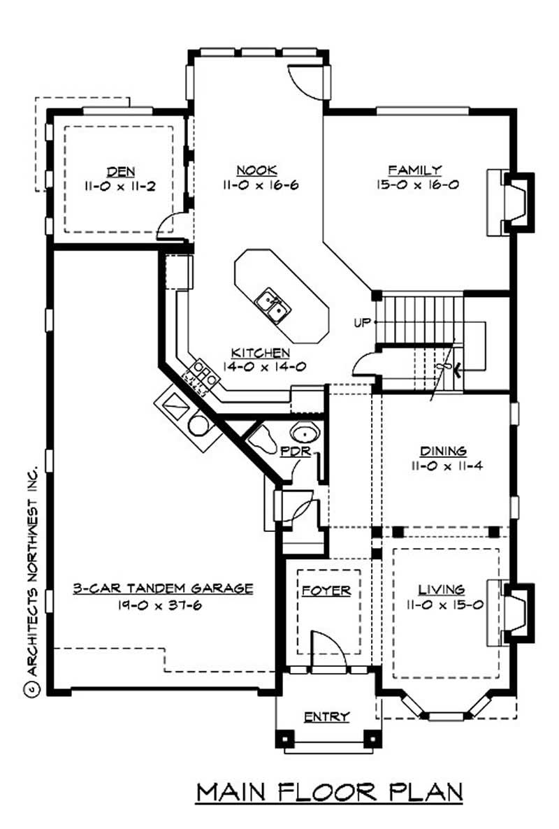 Floor Plan First Story of Traditional Plan #115-1216