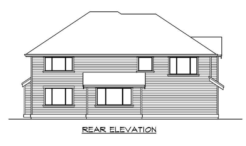 Home Plan Rear Elevation of this 4-Bedroom,3009 Sq Ft Plan -115-1218