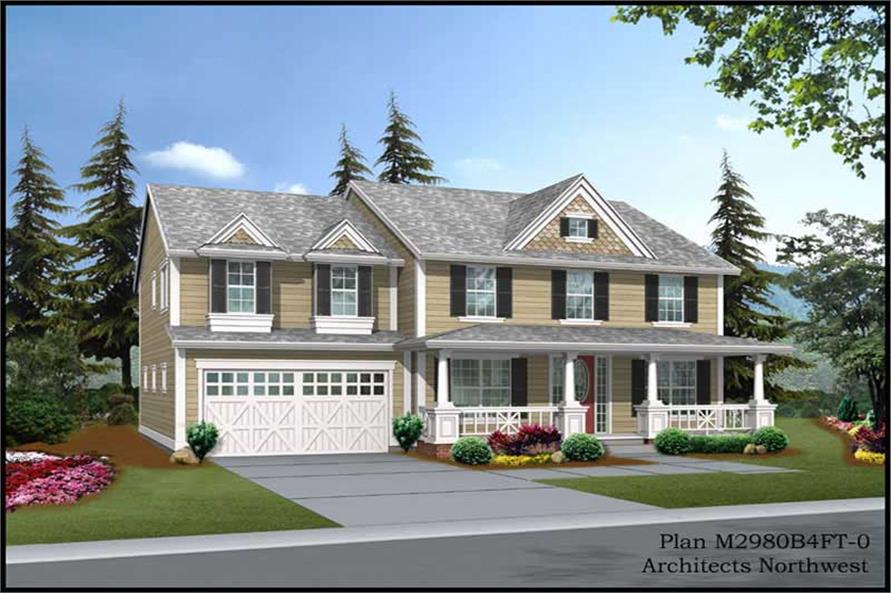 3-Bedroom, 2980 Sq Ft Farmhouse House Plan - 115-1229 - Front Exterior