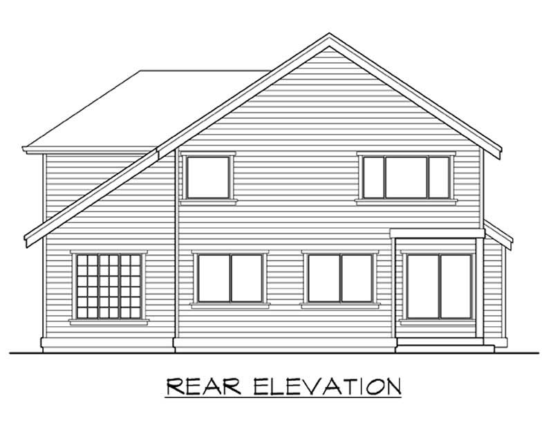 Home Plan Rear Elevation of this 4-Bedroom,2805 Sq Ft Plan -115-1230