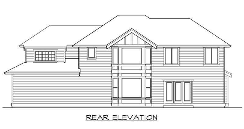 Home Plan Rear Elevation of this 3-Bedroom,2870 Sq Ft Plan -115-1233