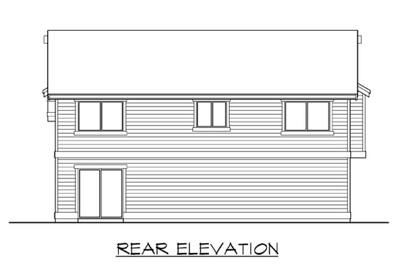 Home Plan Rear Elevation of this 3-Bedroom,1750 Sq Ft Plan -115-1234