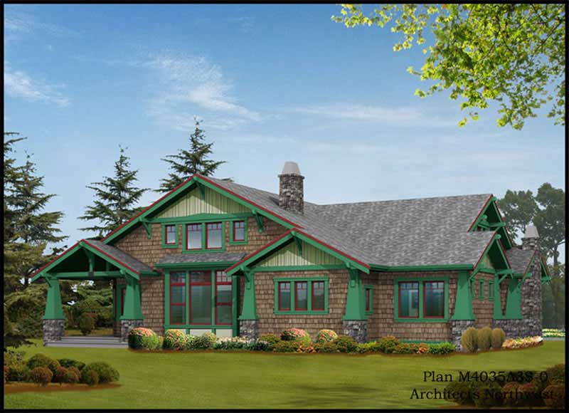 Home Plan Rear Elevation of this 4-Bedroom,4035 Sq Ft Plan -115-1240