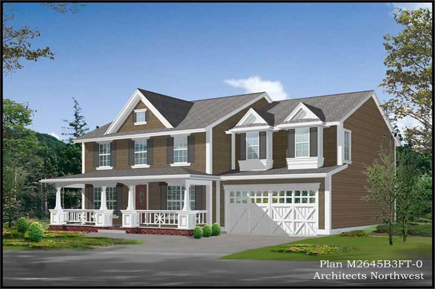 4-Bedroom, 2580 Sq Ft Farmhouse House Plan - 115-1241 - Front Exterior