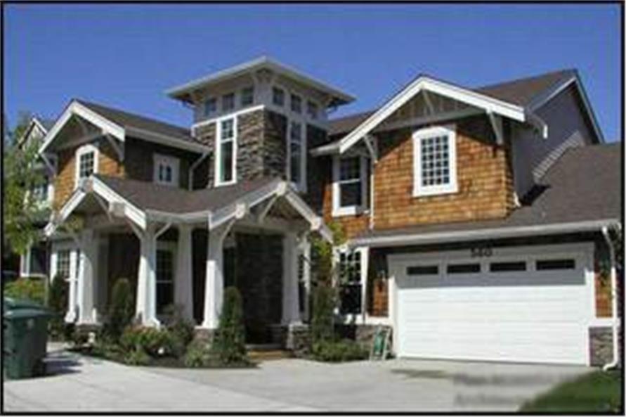 This is an actual color photo of these very popular Craftsman House Plans.