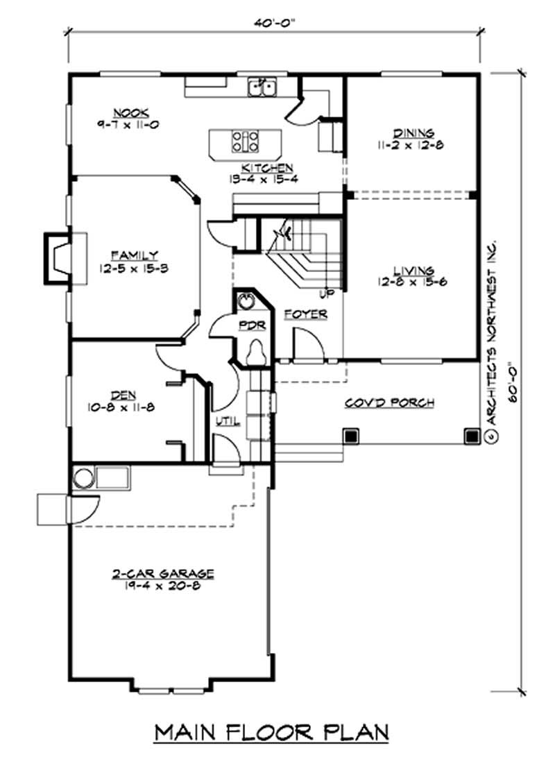 Floor Plan First Story of Craftsman Plan #115-1252