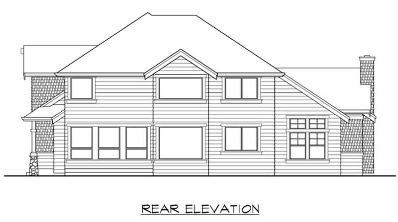 Home Plan Rear Elevation of this 4-Bedroom,3210 Sq Ft Plan -115-1259