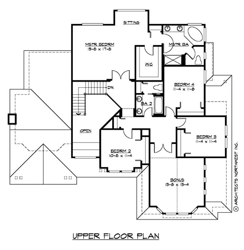 Floor Plan Second Story of Ranch Plan #115-1259