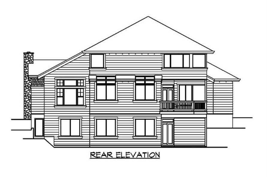 Home Plan Rear Elevation of this 6-Bedroom,4575 Sq Ft Plan -115-1260