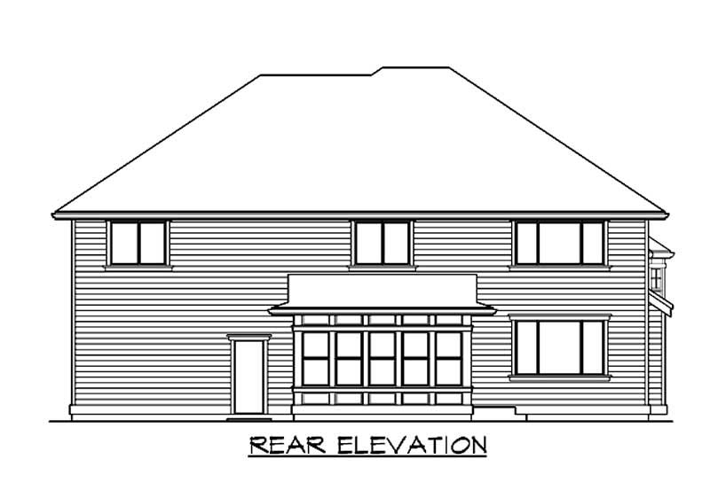 Home Plan Rear Elevation of this 4-Bedroom,3305 Sq Ft Plan -115-1261