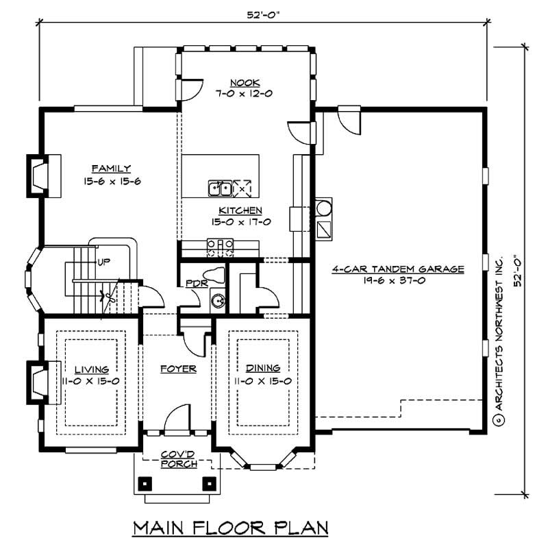 Floor Plan First Story of Craftsman Plan #115-1261