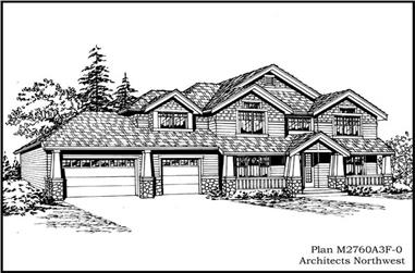 3-Bedroom, 2720 Sq Ft Ranch House Plan - 115-1279 - Front Exterior