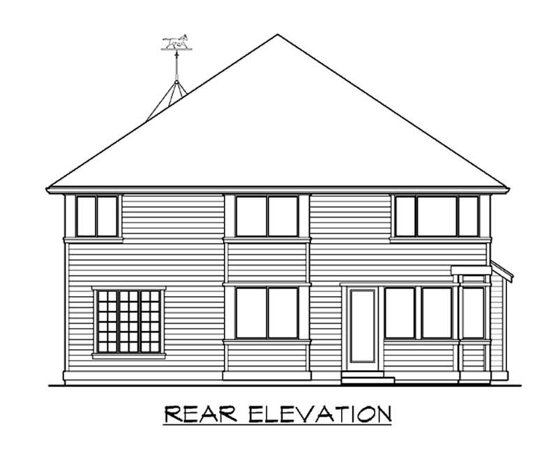 Home Plan Rear Elevation of this 4-Bedroom,3415 Sq Ft Plan -115-1283