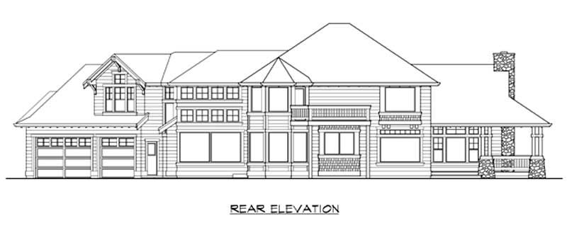 Home Plan Rear Elevation of this 3-Bedroom,3645 Sq Ft Plan -115-1286
