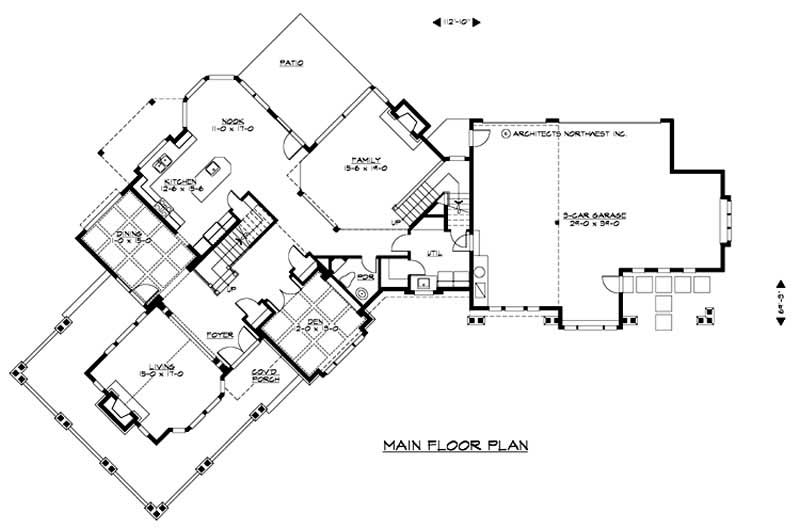 Floor Plan First Story of European Plan #115-1286
