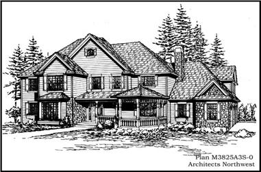 4-Bedroom, 3825 Sq Ft Country Home Plan - 115-1288 - Main Exterior