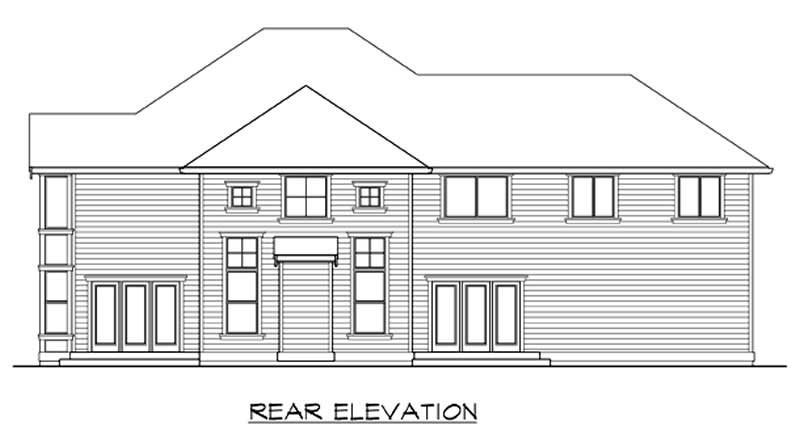 Home Plan Rear Elevation of this 3-Bedroom,3780 Sq Ft Plan -115-1289