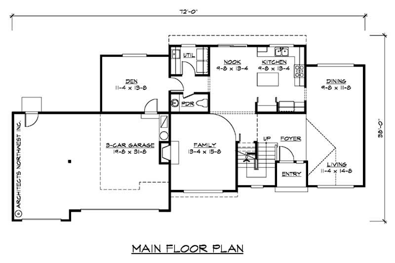 Floor Plan First Story of European Plan #115-1294