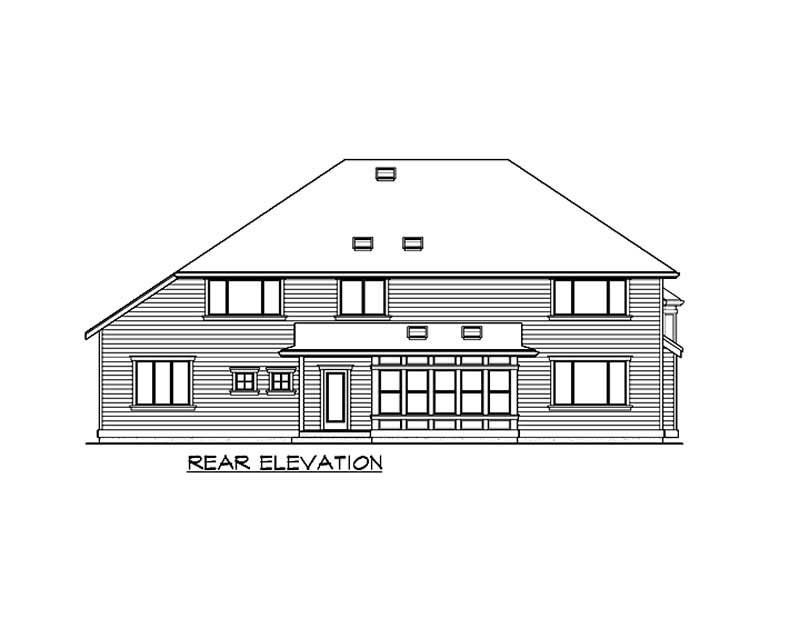 Home Plan Rear Elevation of this 4-Bedroom,3635 Sq Ft Plan -115-1295