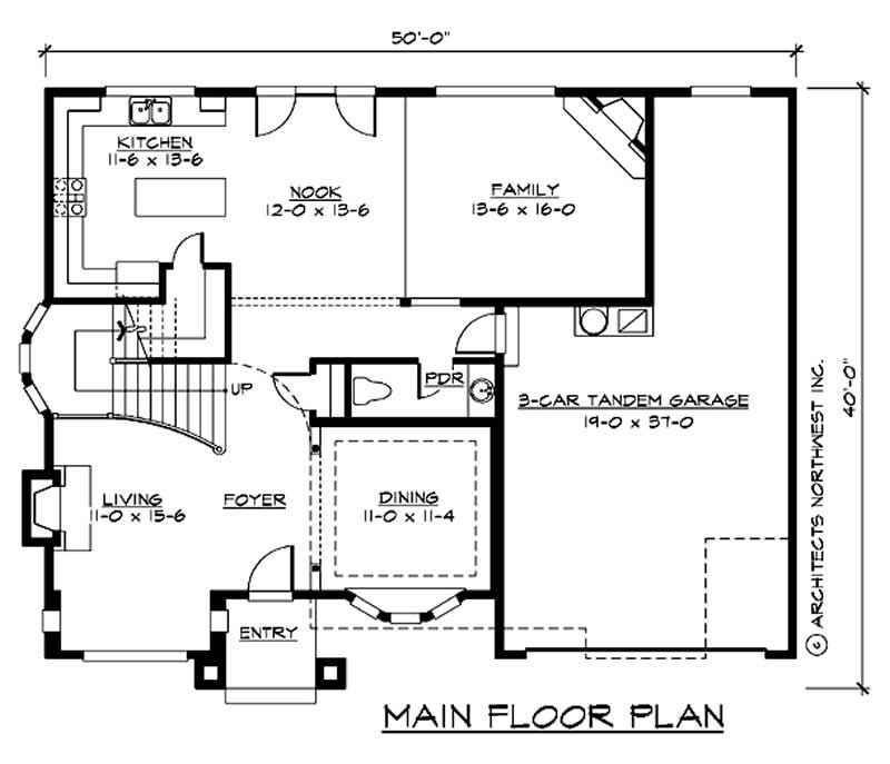 Floor Plan First Story of Craftsman Plan #115-1298