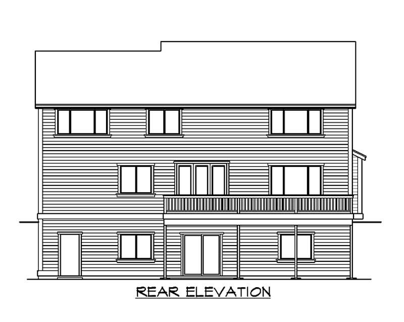 Home Plan Rear Elevation of this 5-Bedroom,3320 Sq Ft Plan -115-1300