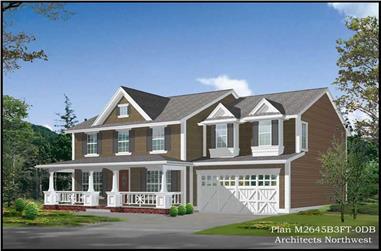5-Bedroom, 3320 Sq Ft Country Home Plan - 115-1300 - Main Exterior