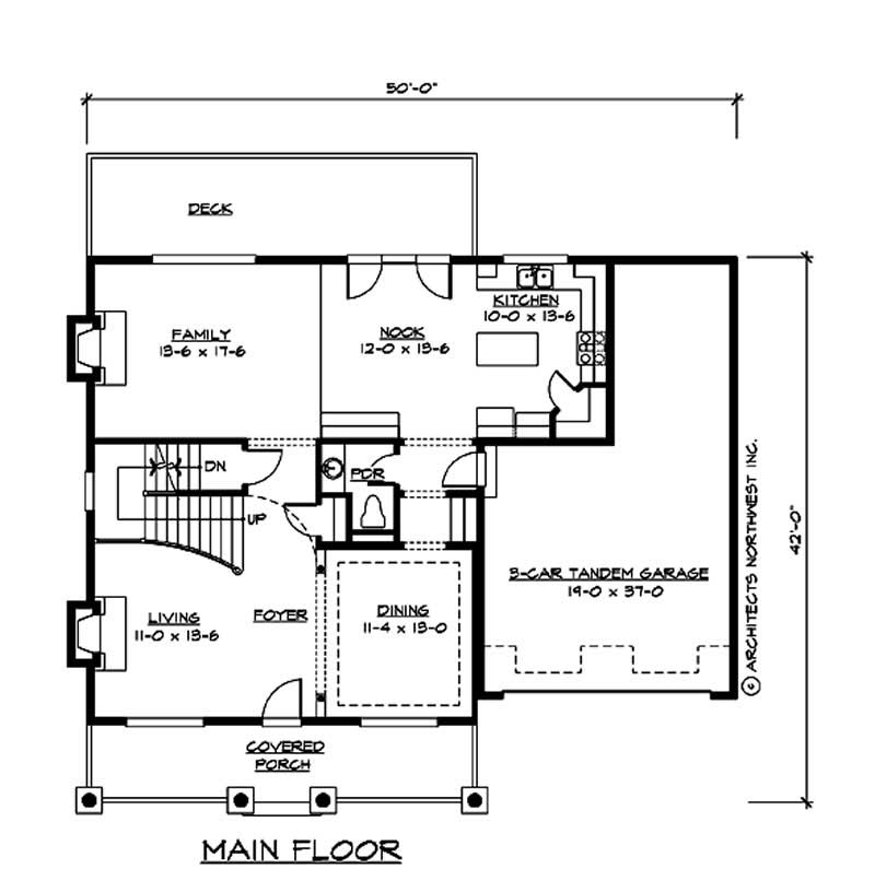 Floor Plan First Story of Country Plan #115-1300