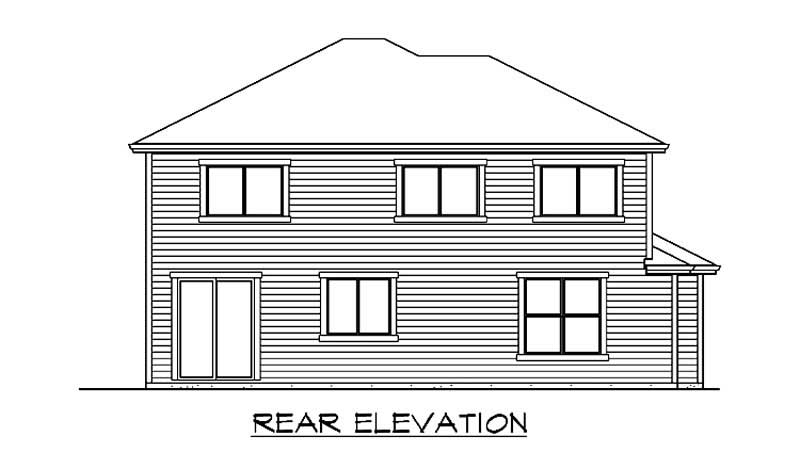 Home Plan Rear Elevation of this 4-Bedroom,2402 Sq Ft Plan -115-1306