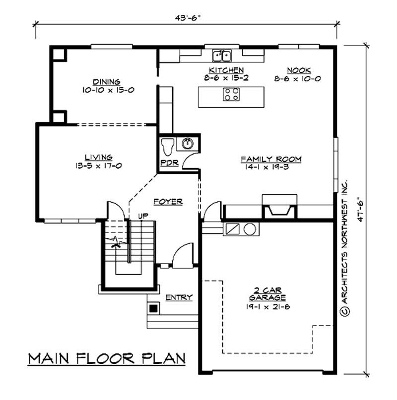 Floor Plan First Story of Craftsman Plan #115-1306
