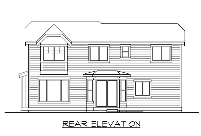 Home Plan Rear Elevation of this 4-Bedroom,2429 Sq Ft Plan -115-1310