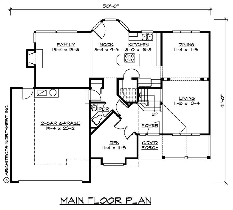 Floor Plan First Story of Country Plan #115-1312