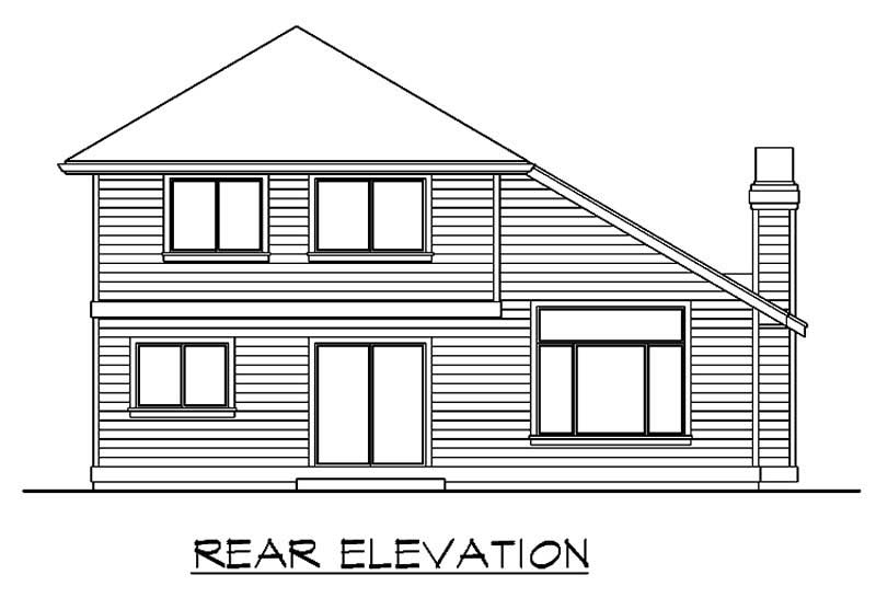 Home Plan Rear Elevation of this 4-Bedroom,1905 Sq Ft Plan -115-1314