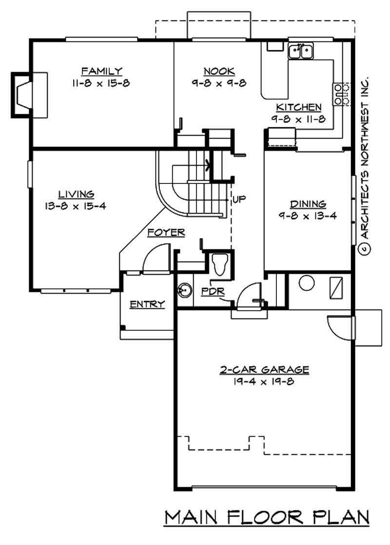 Floor Plan First Story of Craftsman Plan #115-1314