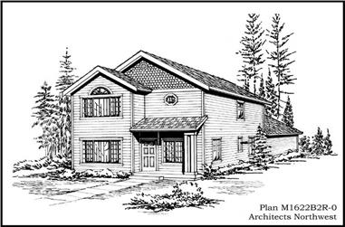 4-Bedroom, 1622 Sq Ft Multi-Level House Plan - 115-1317 - Front Exterior